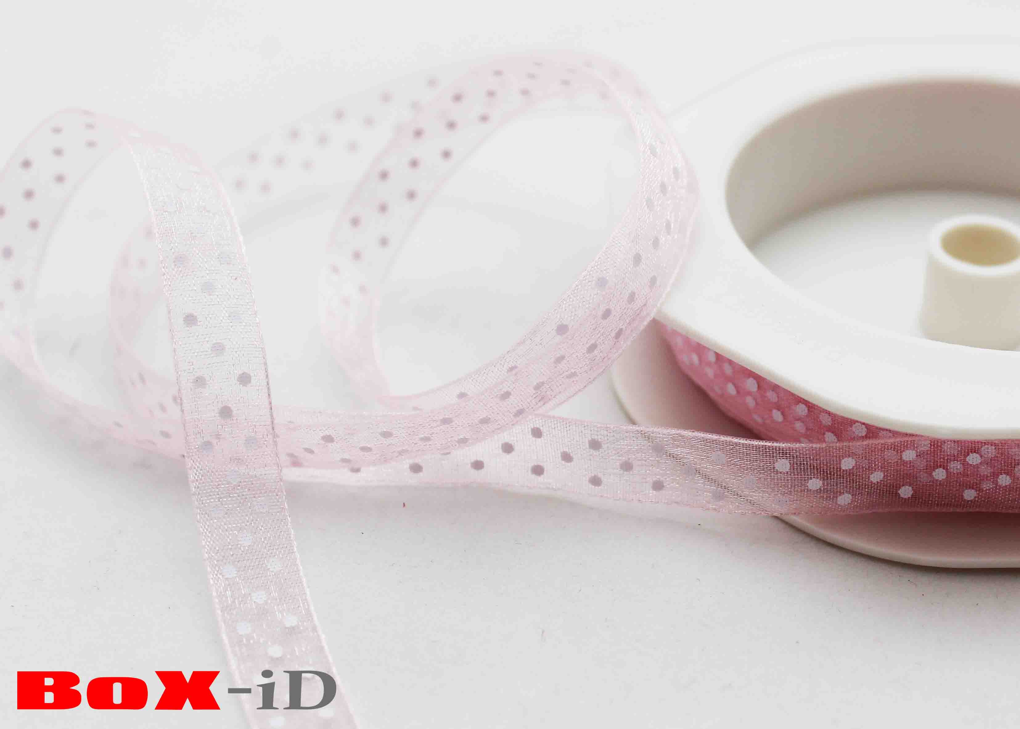 Voile dots 50 rose  10mm x 20m